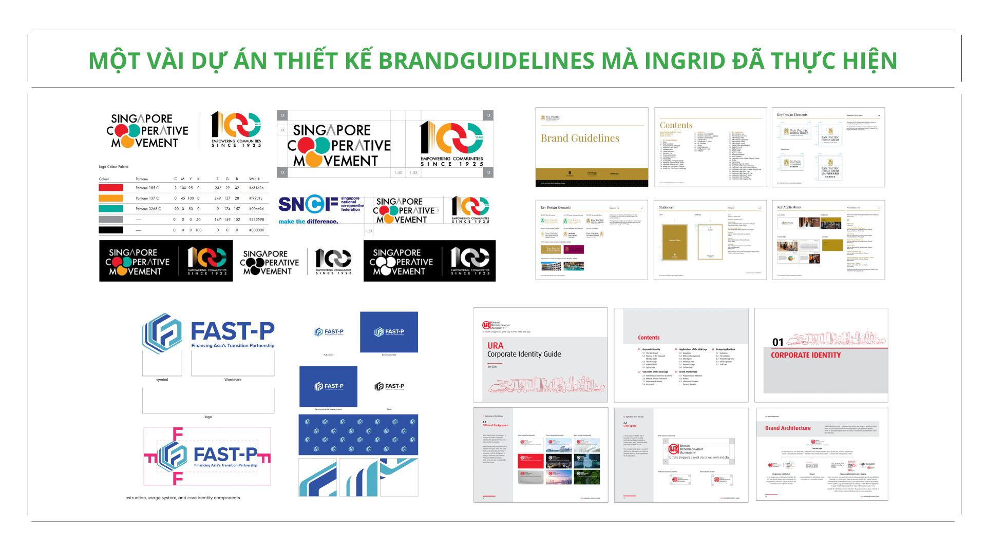 một vài dự án thiết kế brandguidelines mà ingrid đã thực hiện